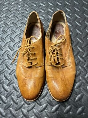 Frye  Cognac Leather Lace Up Oxford Shoes